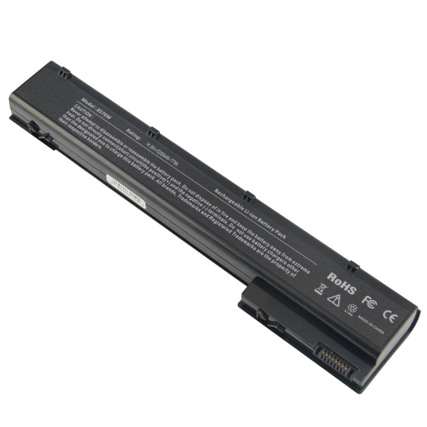632113-151, 632425-001 replacement Laptop Battery for HP EliteBook 8560w Mobile Workstation, EliteBook 8570w Mobile Workstation, 14.8V, 5200mAh, 8 cells