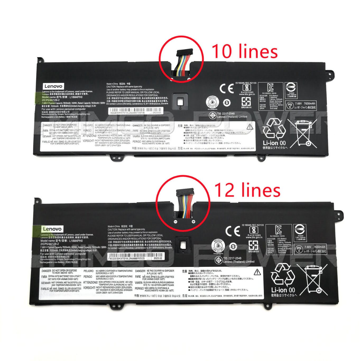 5B10T11585, 5B10T11586 replacement Laptop Battery for Lenovo YOGA C940, Yoga C940 14, 7.68v, 60wh, 4 cells