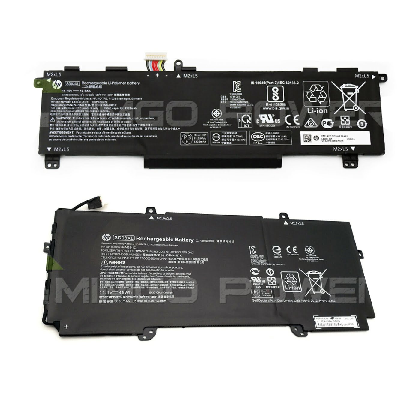 847462-1C1, 848212-850 replacement Laptop Battery for HP Chromebook 13 G1, Chromebook 13 G1 Core M5, 52.5wh / 45wh, 11.55v / 11.4v