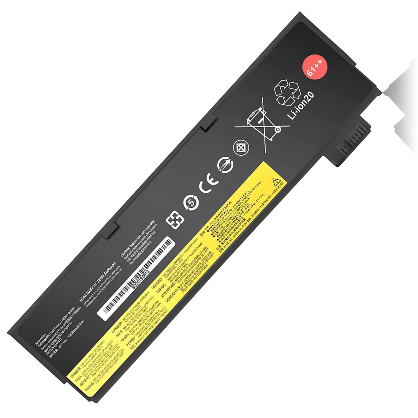 01AV422, 01AV423 replacement Laptop Battery for Lenovo T470, T570, 6600mah / 72wh, 6 cells, 10.8V