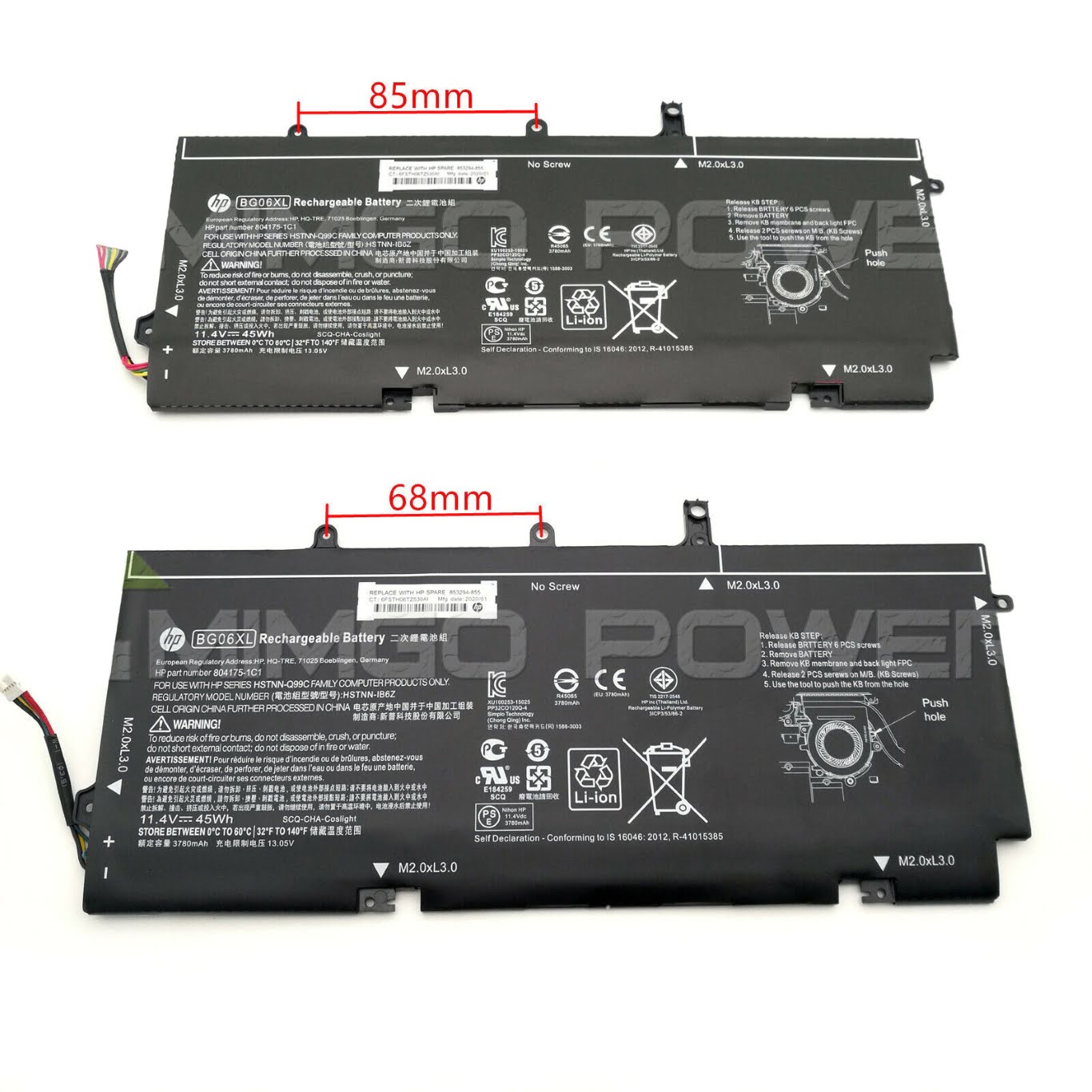 804175-181, 804175-1B1 replacement Laptop Battery for HP EliteBook 1040 G3 Series, 45wh, 11.4v